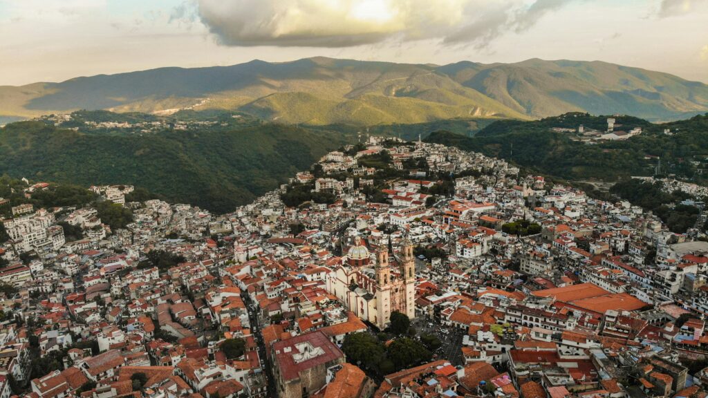 An Aerial Shot of Taxco City in Mexico